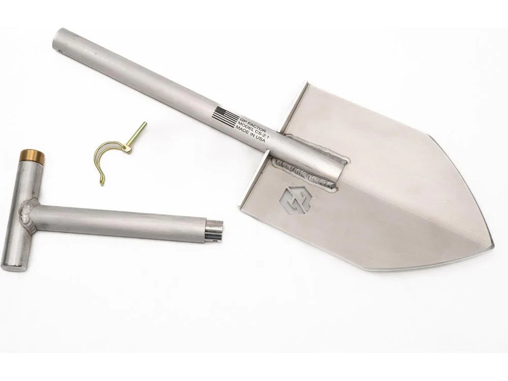 GP Factor 2-Piece Camp Shovel Tool – TrailRax GP Factor 2-Piece Camp Shovel Tool – TrailRax
